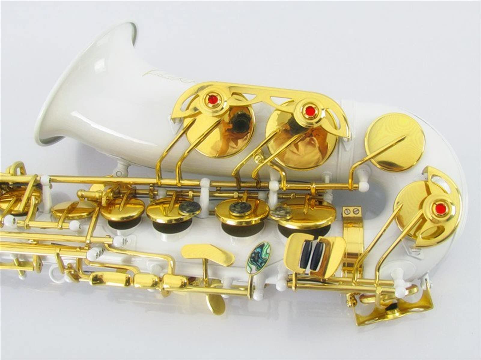 E Plate Saxophone Alto Saxophone Blanc Laqué Saxophone Laqué en Laiton en Laiton en Laiton De Haute Qualité Saxophone Professionnel