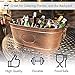 BREKX Copper Finish Hammered Creighton Pebbled Metal Beverage Ice Bucket Tub