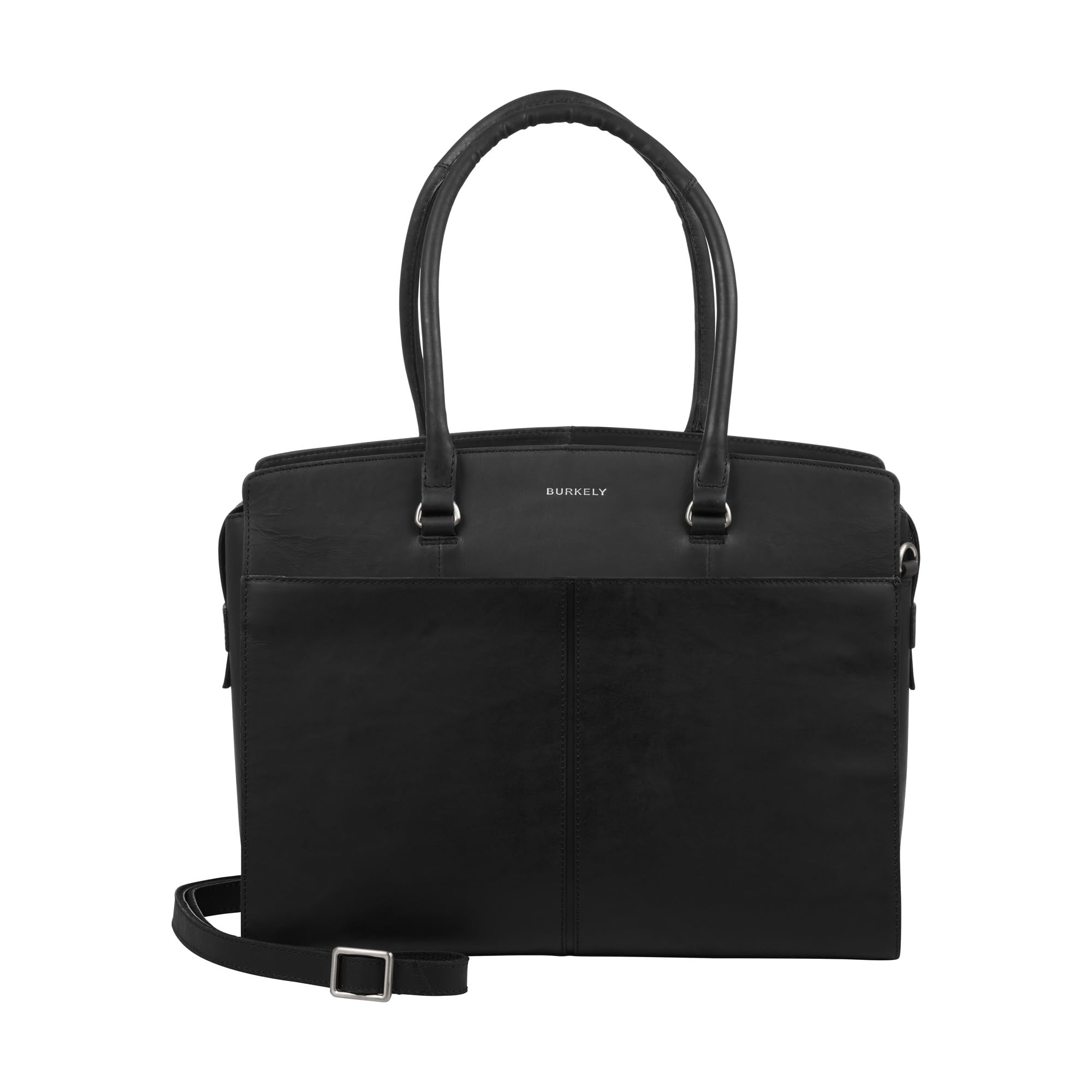 Burkely Cool Colbie Aktentasche 15.6'' – Schwarz – Laptoptasche aus Vollnarbenleder für Damen – Geräumige Businesstasche mit Gepolstertem Laptopfach und Abnehmbarem Schultergurt