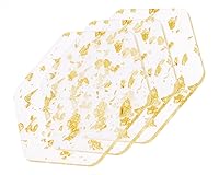 Vista 1 de Mini Skater 3 posavasos de barra de acrílico transparente, lámina dorada, moderno, tapete creativo para mesa, encimera, escritorio, bebidas frías