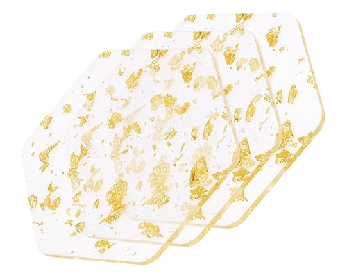 Miniatura 8 de Mini Skater 3 posavasos de barra de acrílico transparente, lámina dorada, moderno, tapete creativo para mesa, encimera, escritorio, bebidas frías y