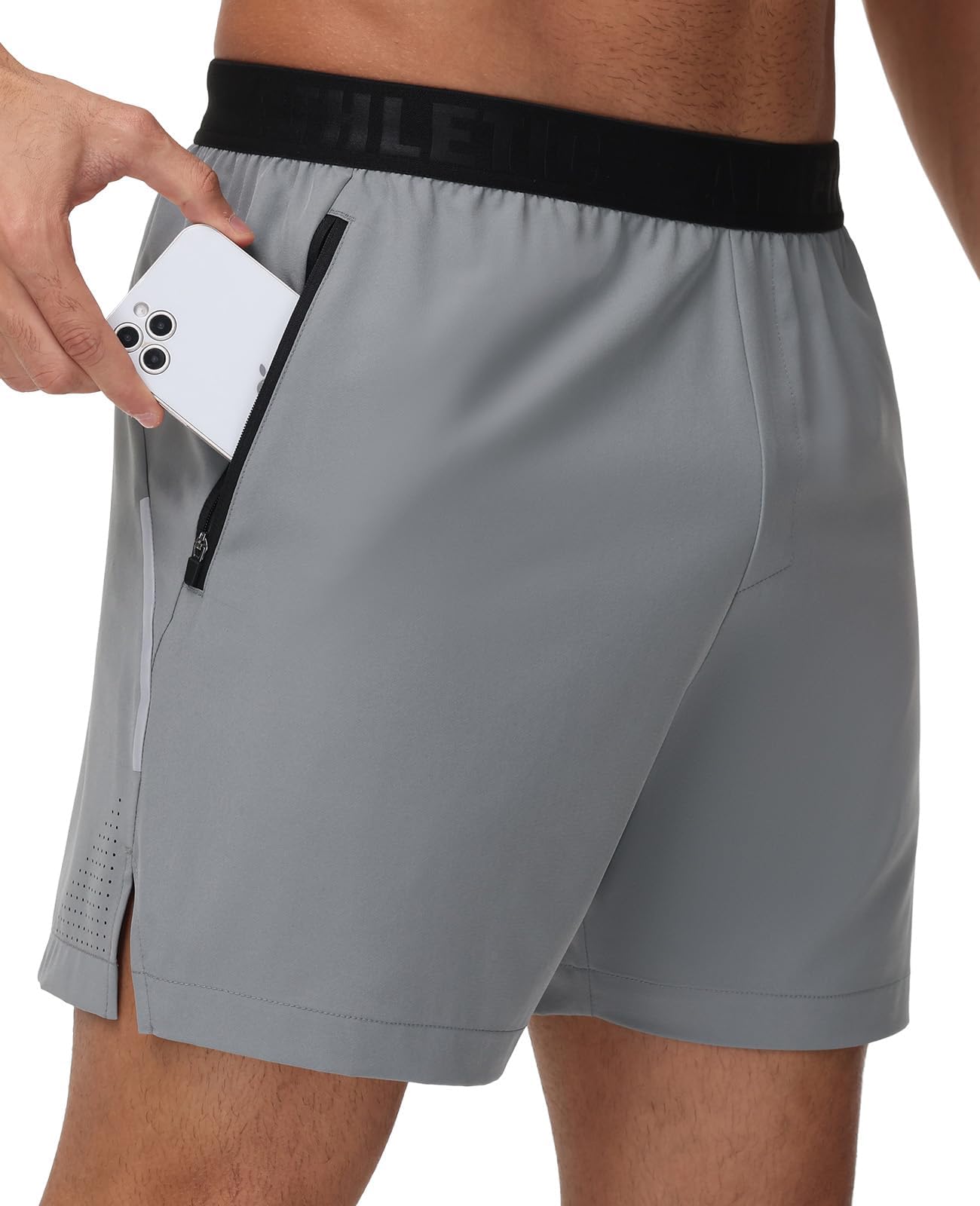 GymBrave Sportliche Herren-Laufshorts mit Reißverschlusstaschen, leicht, schnell trocknend, Workout, Fitness-Shorts für Herren, 12,7 cm