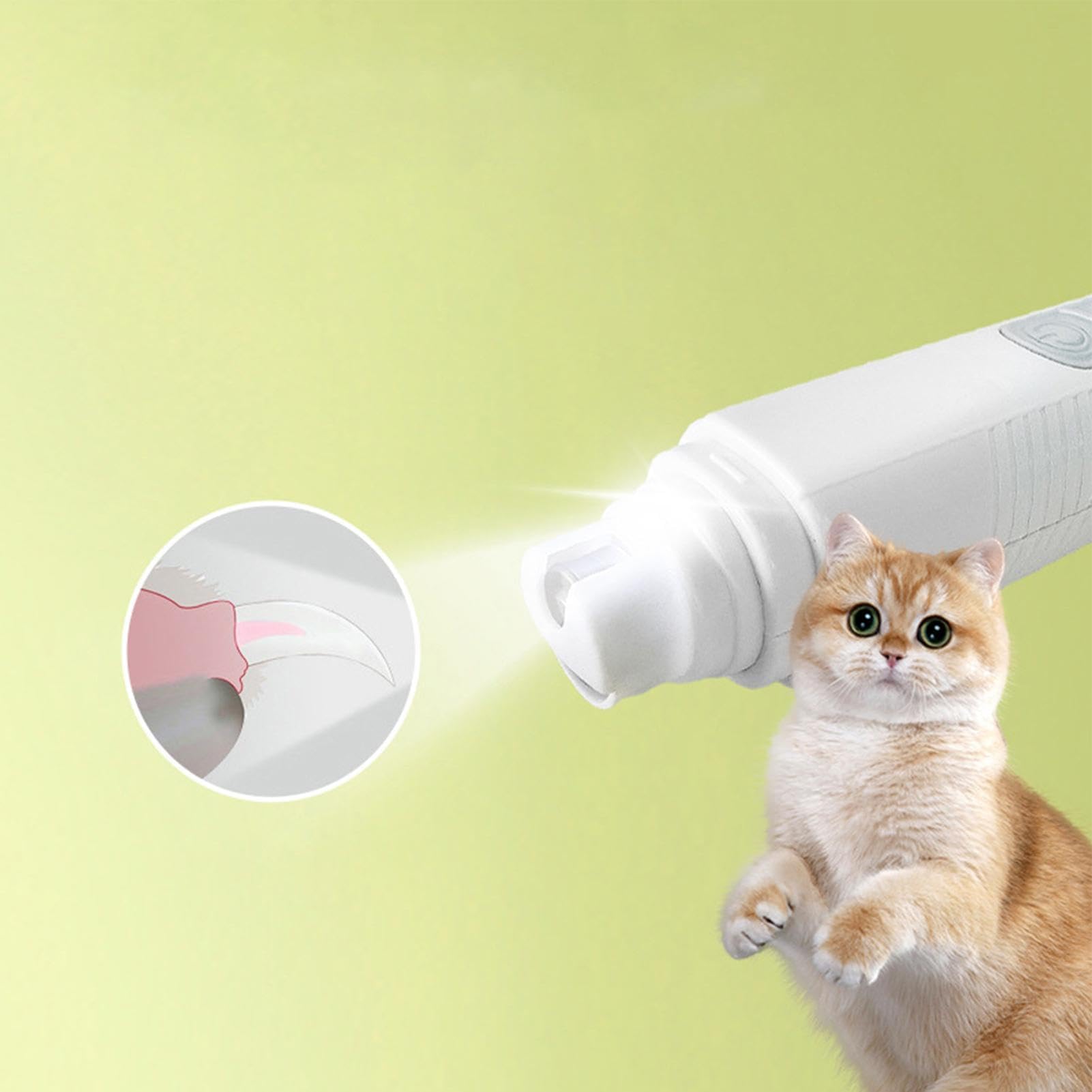 Nagelschere für Haustiere, Haustier-Nagelschleifer, Hundepfotenschneider, kabelloser LED-Elektrohund, leiser Katzennagel, professionelles Pflegewerkzeug for C(White)