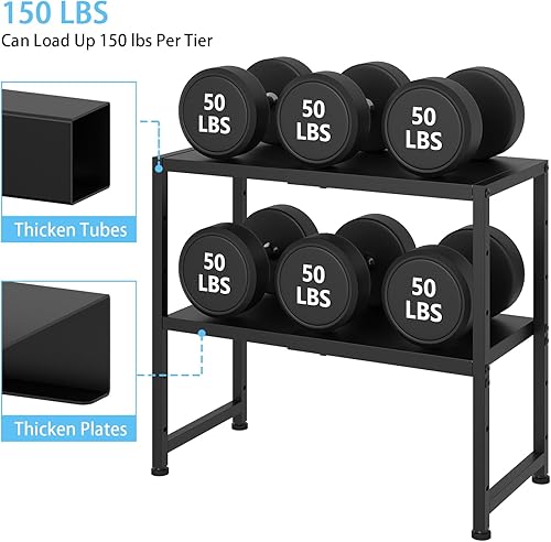 Miniatura 4 de Repisas de 2 niveles ampliables de metal, unidades de estanterías resistentes de 150LBS y almacenamiento para pequeños electrodomésticos, estante