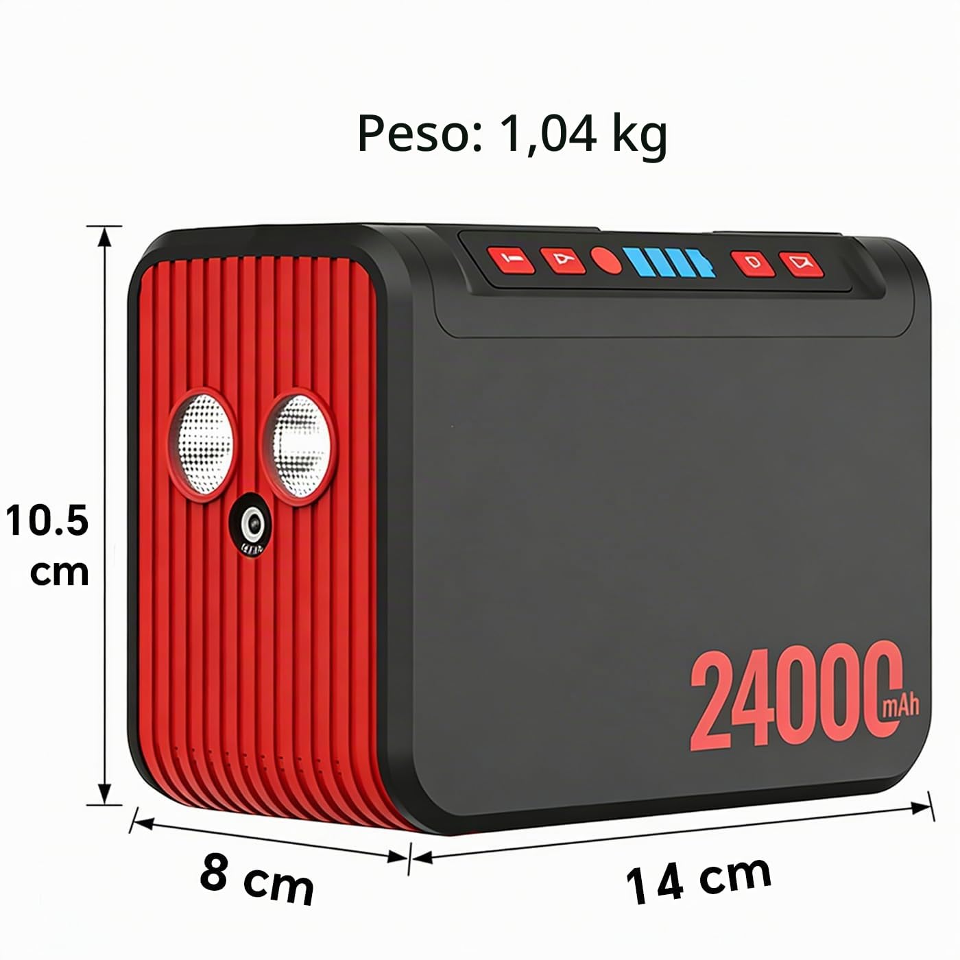 Powerstation portatile 88 Wh, power bank da 80 W con presa CA da 230 V e torcia a LED, piccolo generatore per interruzioni di corrente, campeggio, emergenze, escursionismo, viaggi.