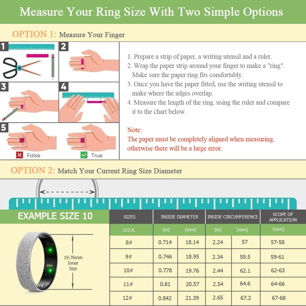 REVERIE DIARY Matte Smart Rings for Women Men with Charging Case, Fitness Sleep Step Tracker, No Subscription Fee, IP68 Waterproof Smart Ring Compatible with iPhone & Android (Silver, 9#)