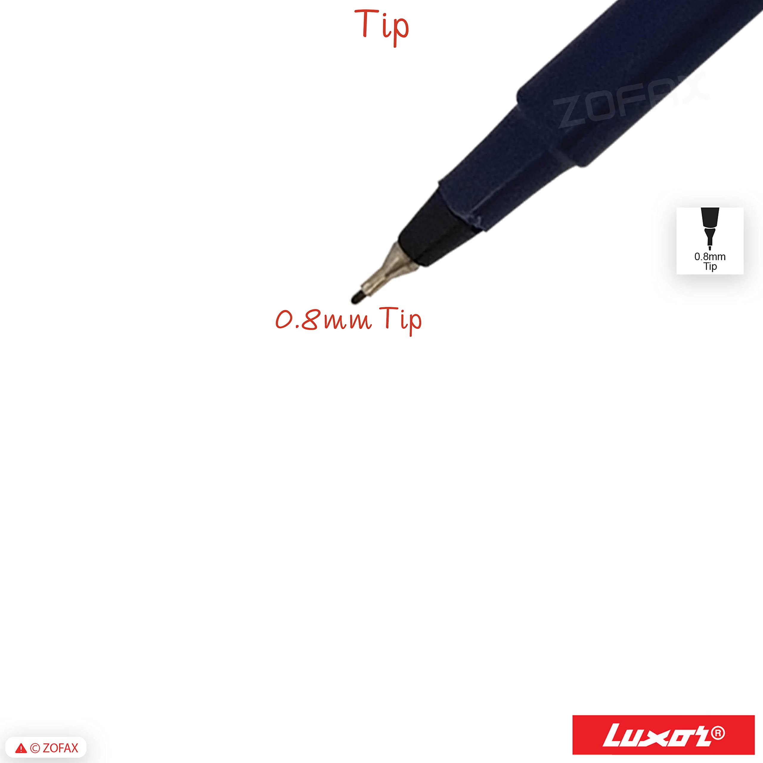Write05 Fineliner Pens, BLUE, 0.5mm Ultra Fine Tip, Pack of 10, Precise Writing, Write Sign Draw Colour Pens - Image 4