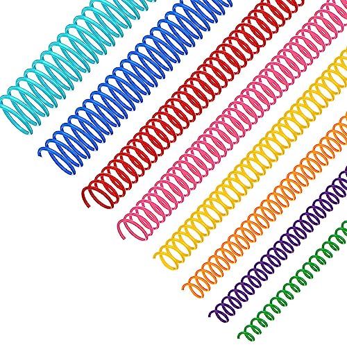 120 Pack Plastic Spiral Binding Coils Binder Binding Spirals Rings 8 Size Spiral Binding Wire Combs Spines Coils 4:1 Pitch 1/4 5/16 3/8 1/2 9/16 5/8 3/4 7/8 Inch (Multicolor)