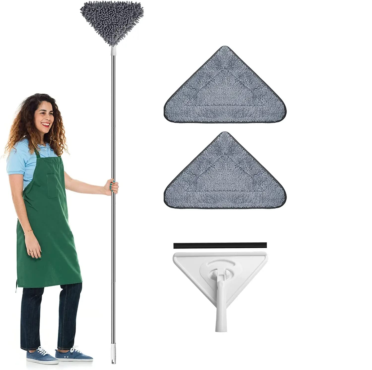 Clefairy Long Handle Wall Cleaner, Up to 82 Inch Wall Mop 360° Rotatable with Extension Pole, Ceiling Dust Mop Baseboard Wall Window Duster Dry Dust /Wet Wash Cleaning Tool with 2 Replacement Pads (B0BTYXK9P9) Amazon Price History, Amazon Price Tracker