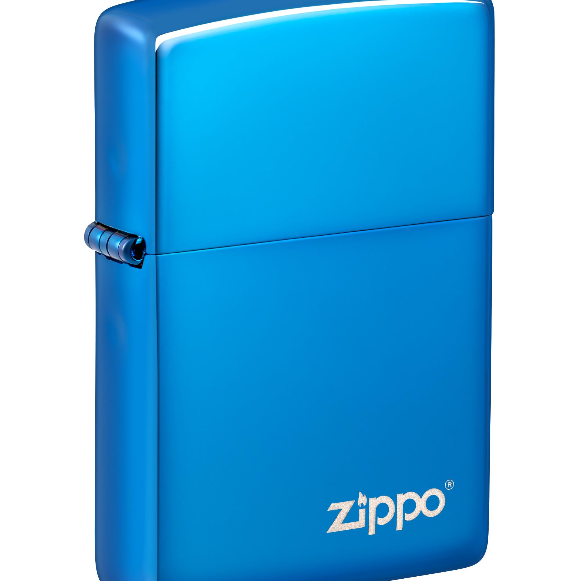 Zippo Zapalniczka Sztormowa, Niebieska o Połysku, Logo, Grawer Laserowy, Model Podstawowy, do Napełniania, Wielokrotnego Użytku, Odporna na Wiatr, Pudełko Prezentowe, Wyprod. w USA