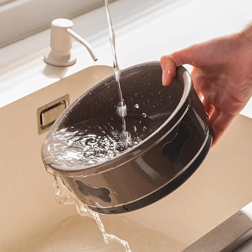 Miniatura 2 de Sweejar Cuencos de cerámica para perros con patrón de huesos plato de comida para perros medianos cuenco de porcelana para mascotas 35 onzas