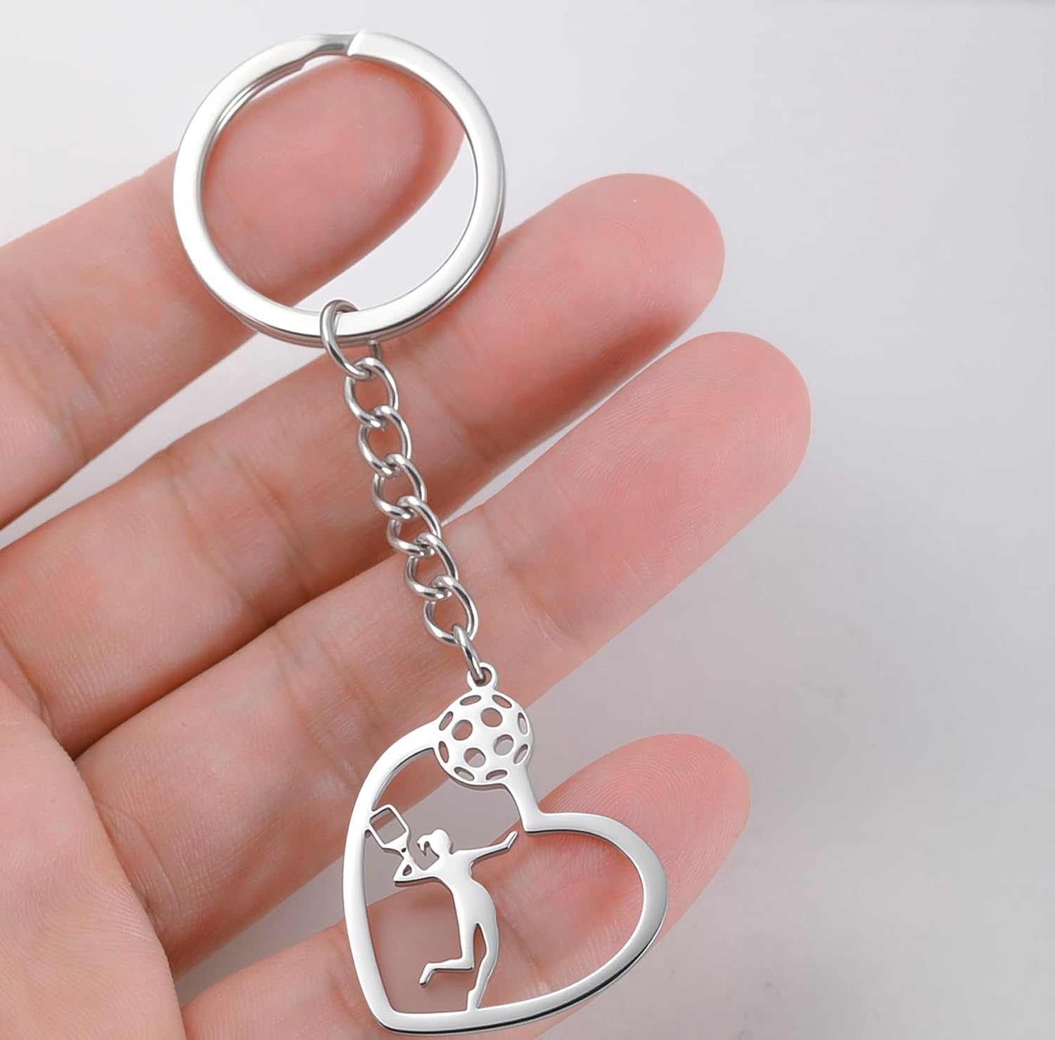 Pickleball Keychain PB Ornament Keyring Unique Sports Lover Jewelry Gifts for Pickleball Fans Players and Coaches image 2