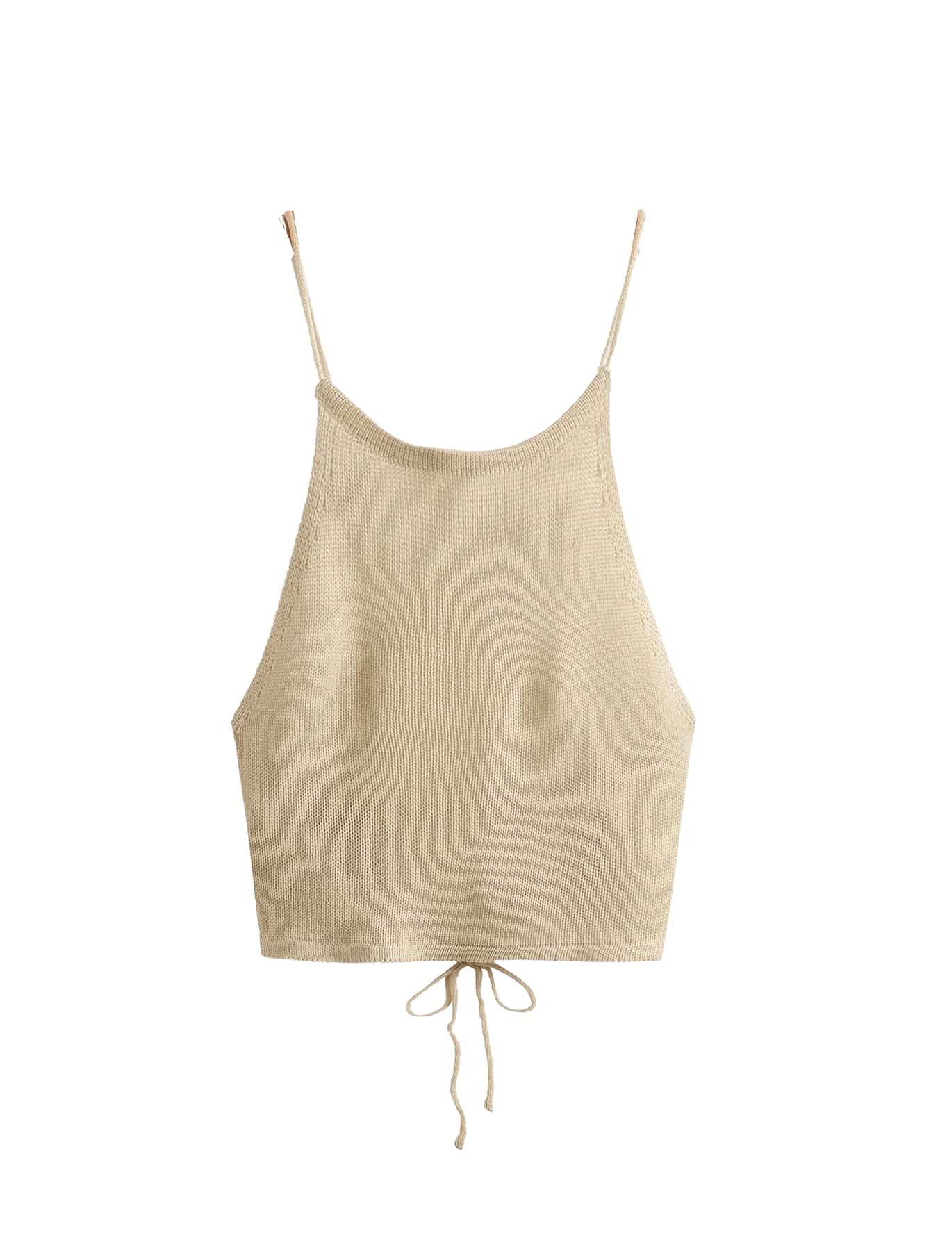 SweatyRocks Women's Sleeveless Space Dye Knit Camisole Criss Cross Backless Crop Top