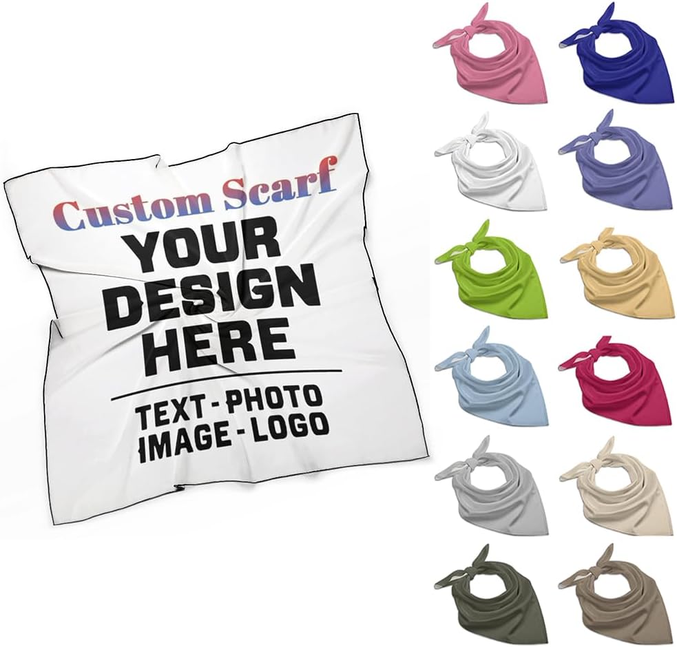 Custom Large Square Head Scarves,Warm Hair Wraps Neck Coverage Perfect for Gifts