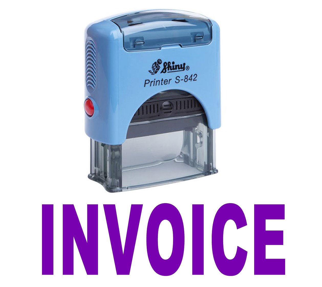 PrinttooINVOICE Self Inking Rubber Stamp Office Stationary Custom Shiny Stamp