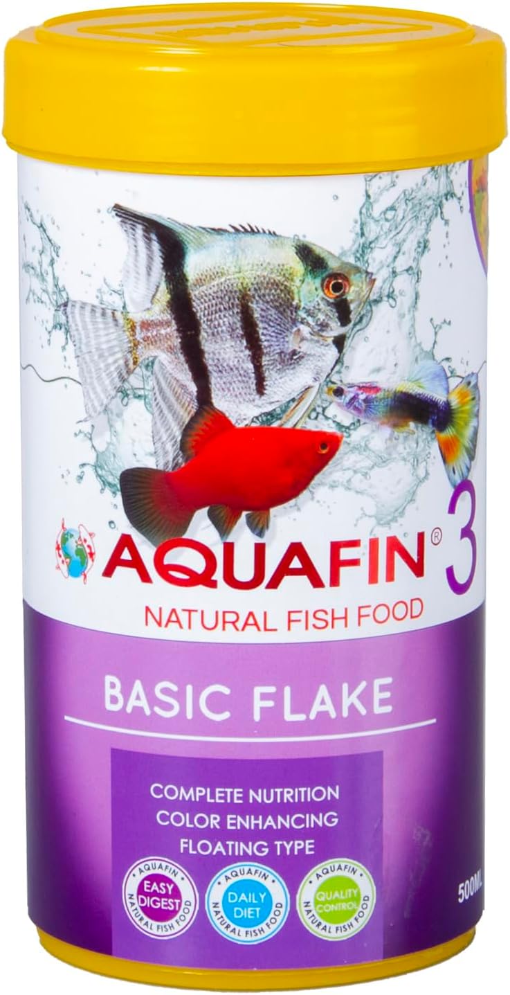 Aquafin Basic Flake ,Complete balanced daily food for all fishes 500 ml