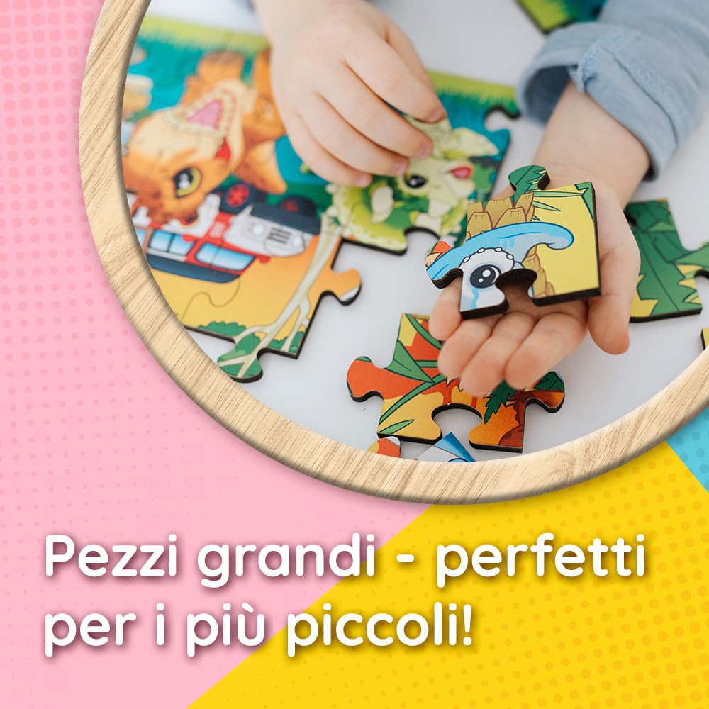 Trefl - Puzzle in Legno: Bing, Scopri Bing - 24 Pezzi, Wooden Puzzle, Bordi Arrotondati, Motivo Decorativo sul Retro, per Bambini dai 3 anni