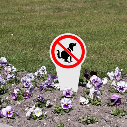 2 Stück Steckschilder Kein Hundeklo, 30 × 15 cm Hinweisschild Keine Hundetoilette, PVC Schild Hunde Kacken Verboten für Hof Park