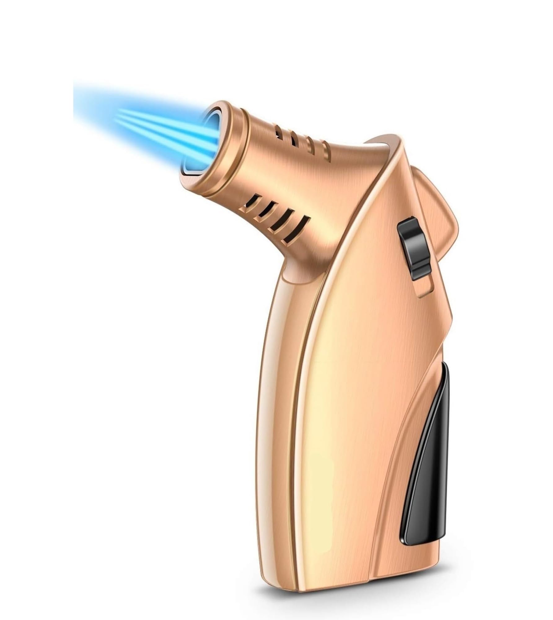 Windproof Triple-Flame Refillable Lighter (with Safety Lock)(Metallic)