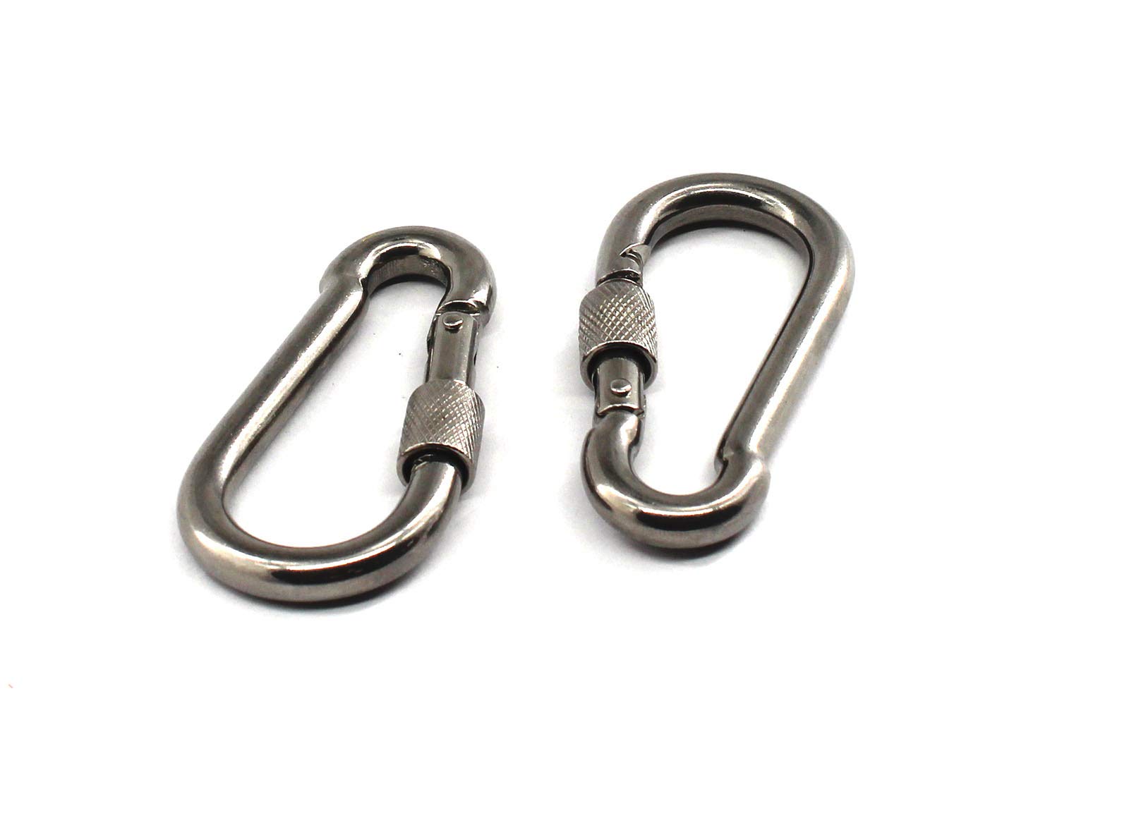 10 Moschettoni Acciaio Inox Con Serratura – Portachiavi E Campeggio – 5 Misure Disponibili - Foto 5