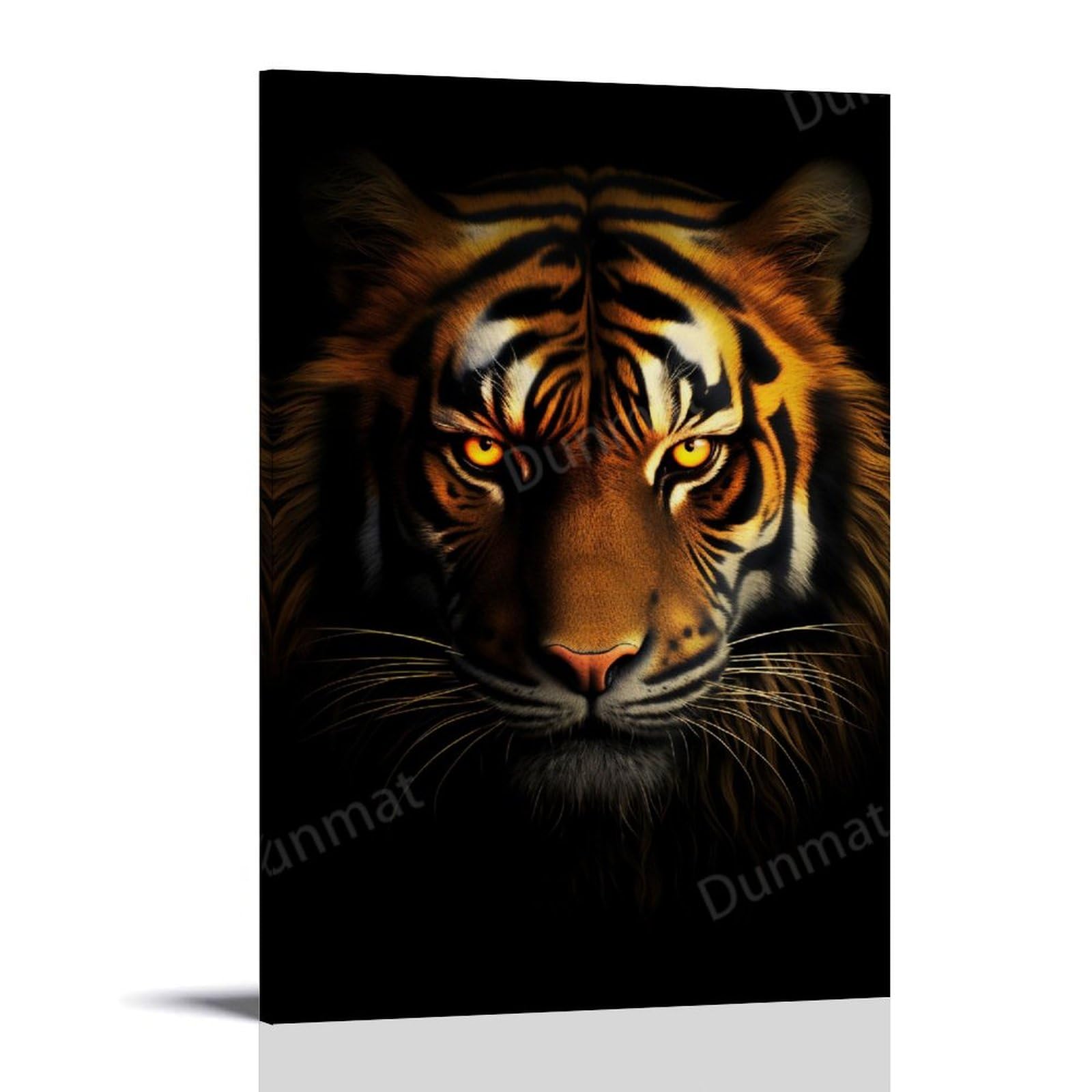 FYFMUSHE Modern Tiger Canvas Wall Art Paintings Rustic Golden Wildlife Rustic Pictures on Canvas Prints Framed Ready to Hang Artwork for Bedroom Home Decor 08x12inch(20x30cm)