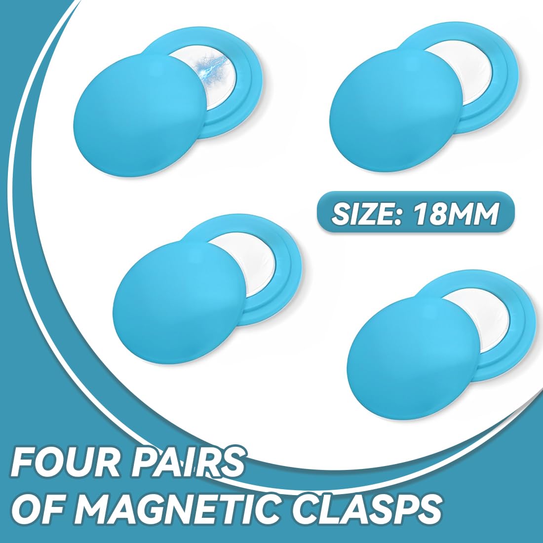 NJCXOLA Dorsales Running, 4 Pares Imanes Porta Dorsal Running, Fijación Magnética Dorsal, Imanes Porta Dorsales para La Fijación del Número de Carrera, Accesorios de Maratón - Azul lago — view 2