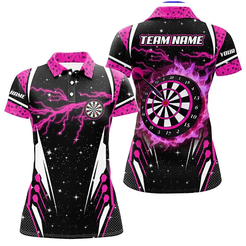 Personalisierte Thunder Lightning Pink Dart-Trikots für Herren & Damen - Individuelle Team-Dartshirts T2148