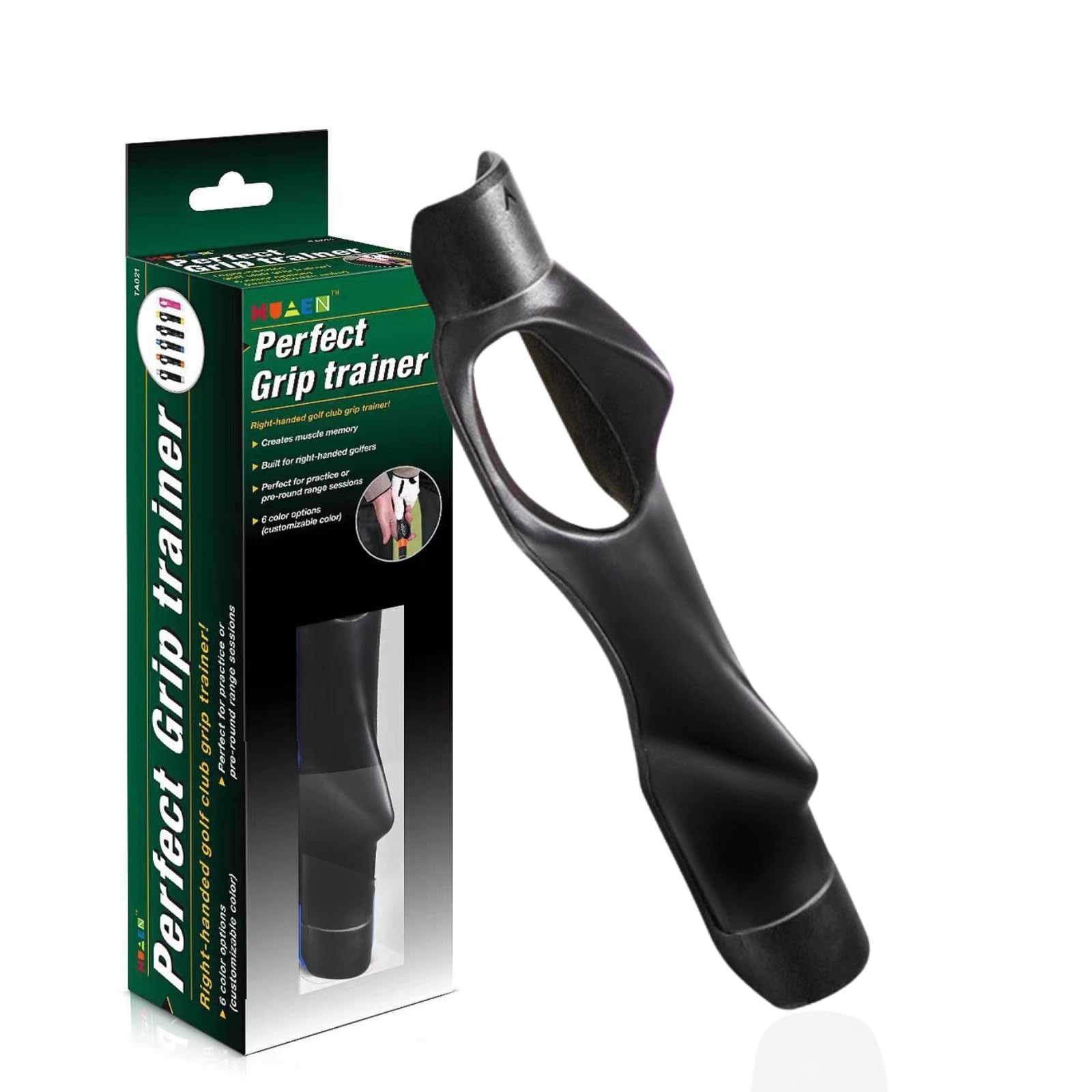 SUBORAWOS Golf Grip Trainer, Golf Swing Trainer, Golf Training Aid Posture Correction Practice Alignment, Right & Left Hand Practice Golf Assistant for Golf Beginner (Black)