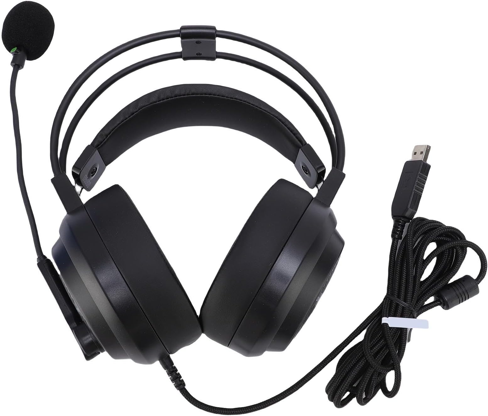 – Luocute Over Ear Headphone, Comfortable Wired Headset Adaptive Double Beam Structure with ECM Unidirectional Microphone for Exam Learning and Work (USB Plug)