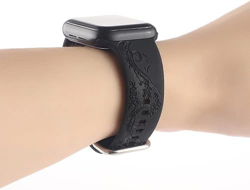 Vista 22 de Mountain Range - Correa de silicona grabada compatible con Apple Watch 38 40 1.614 in 42 44 45 46 1.929 in para mujeres y hombres, correa
