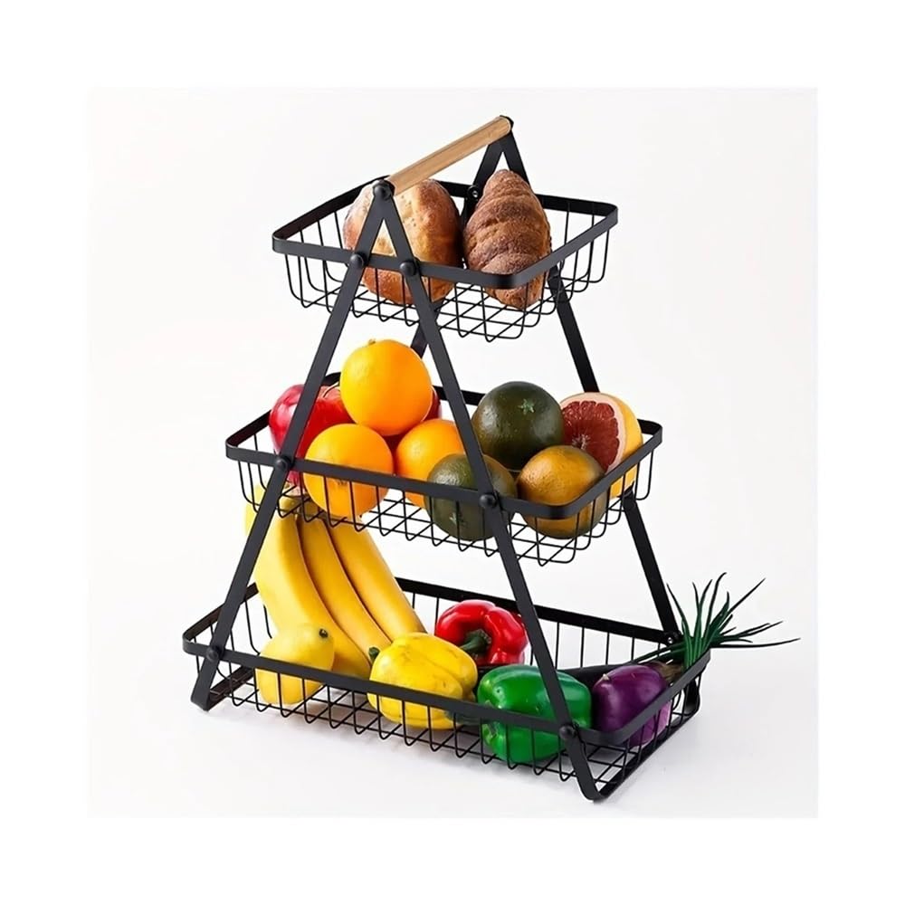Zhaoj24-05 Fruit Racks Portable Fruit Basket Kitchen Storage Rack Multi-functional Vegetable Organizer(Large)