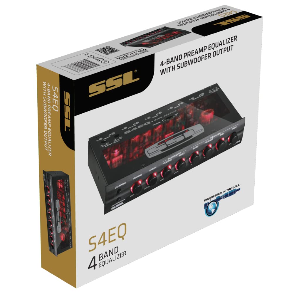 KIT SET PER SOUNDSTORM SSL S4EQ 1 equalizzatore pre-amp equalizer crossover a 4 bande ultra slim illuminazione dual color rosso o verde, 1 pezzo