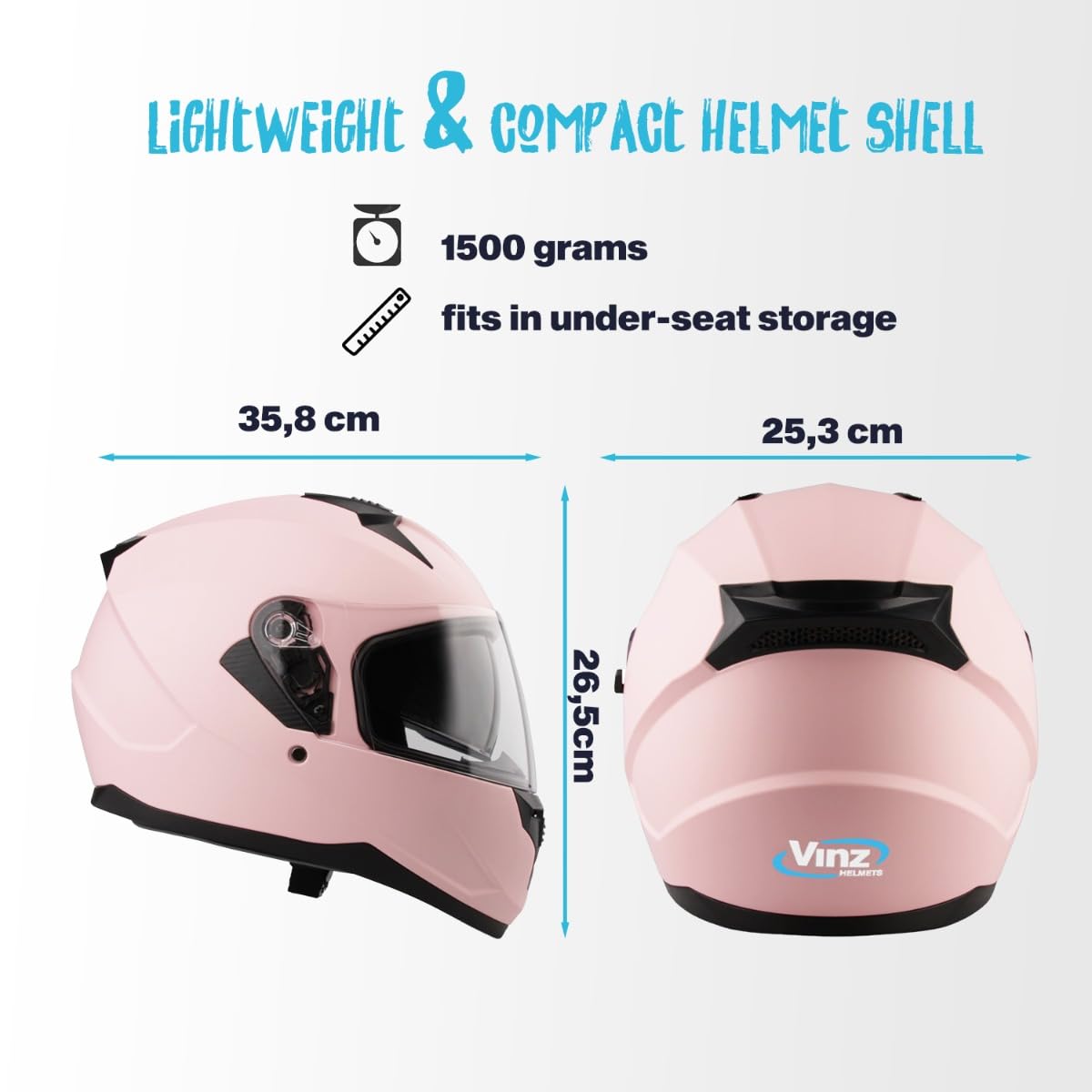 VINZ Kennet Integralhelm mit Sonnenblende | Motorrad Helm Vollvisierhelm Mopedhelm | Motorradhelm Full-Face Helme | w GR. XS-XL