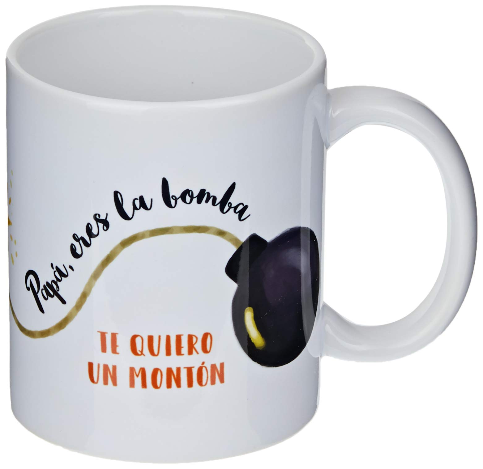 Mopec Ceramic Mug Dad Bomb, White, One Size