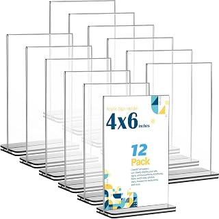 Excefore Excefore A6 Acrylic Sign Holder a6 Colour: Transparent | Material: Acrylic Plastic | Brand: Excefore | Item weight: 1.7 Ounces | Finish type: Polished | Shape: T-Shape
