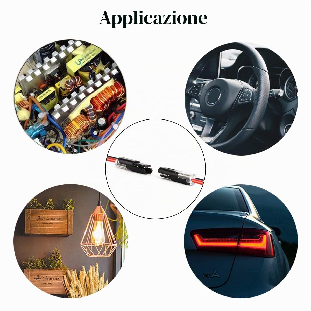 Connettori Bassa Tensione, CTRICALVER 10 pezzi 2 pin Connettore a Filo, non richiede spelafili, per cavo da 18/22 AWG (tipo I)
