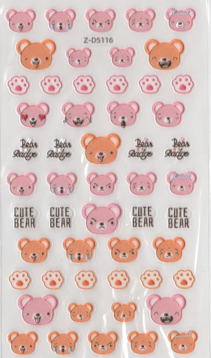 Nail It! 5D Self-Adhesive Nail Art Stickers - Cute Bear D5116-picture-35