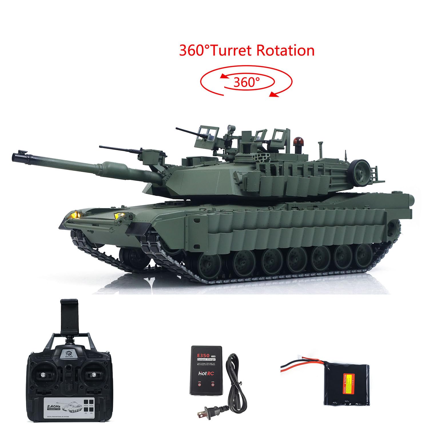 wheelfun 1/16 RC Tank M1A2 TUSK II 3918 Transmission en métal