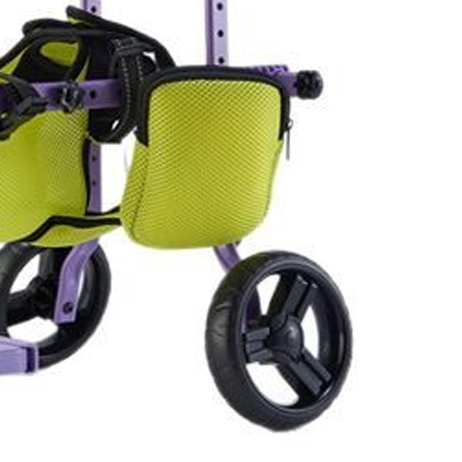 Denash Carrello di Supporto per la Gamba Posteriore del Cane, Telaio Regolabile a 4 Ruote con Imbracatura in Rete Traspirante per Ausili Alla mobilità di Animali Domestici Disabili,