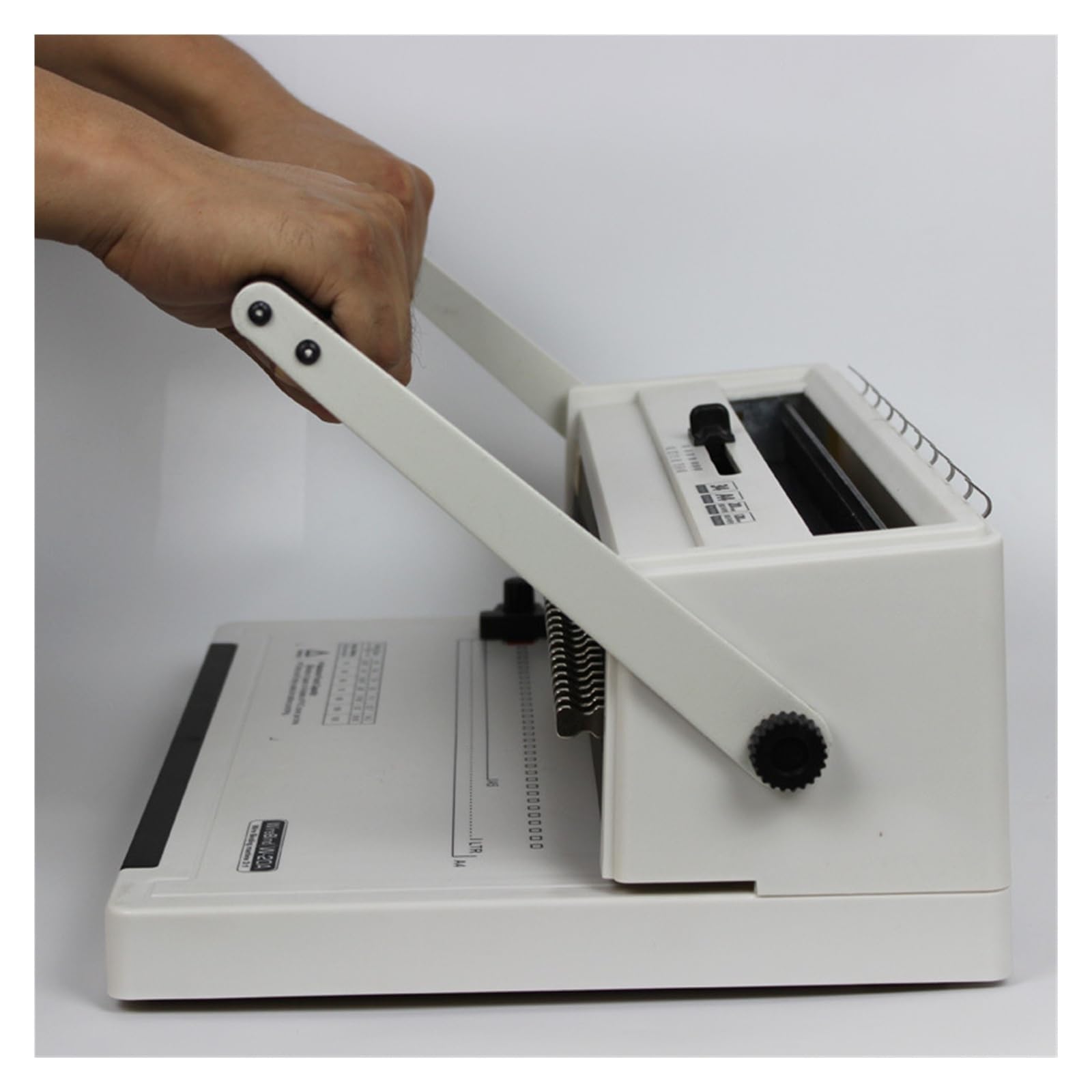 Rund-/Quadratlocher mit vollständiger Entriegelung, 34-Loch-Drahtbindemaschine mit zwei Schlaufen for Büro/Schule/Zuhause Heimschulprojekte(Square hole)