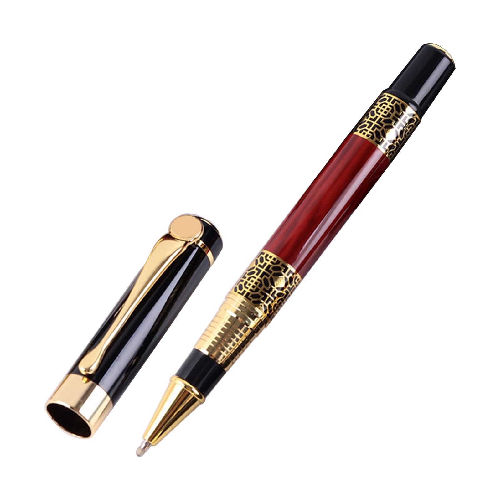 Metal Wood Grain Roller Ballpoint Pen Retro Fountain Pen Signature Writing Pen for Executive Office Business Women Men