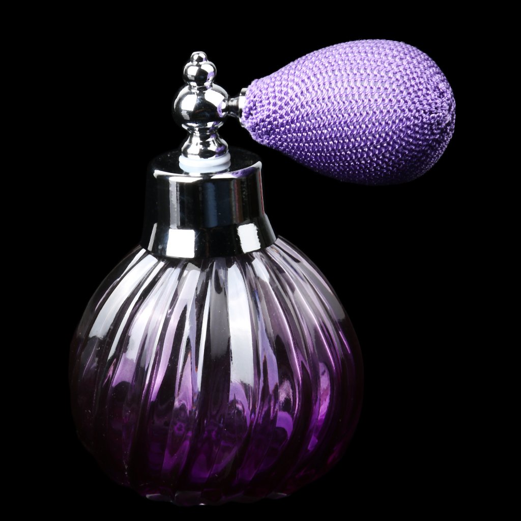 Parfümflasche Zerstäuber Sprühflakon Nachfüllbar Vintage Glasflasche Leerflasche für Reisen Zuhause Geschenk, Lila