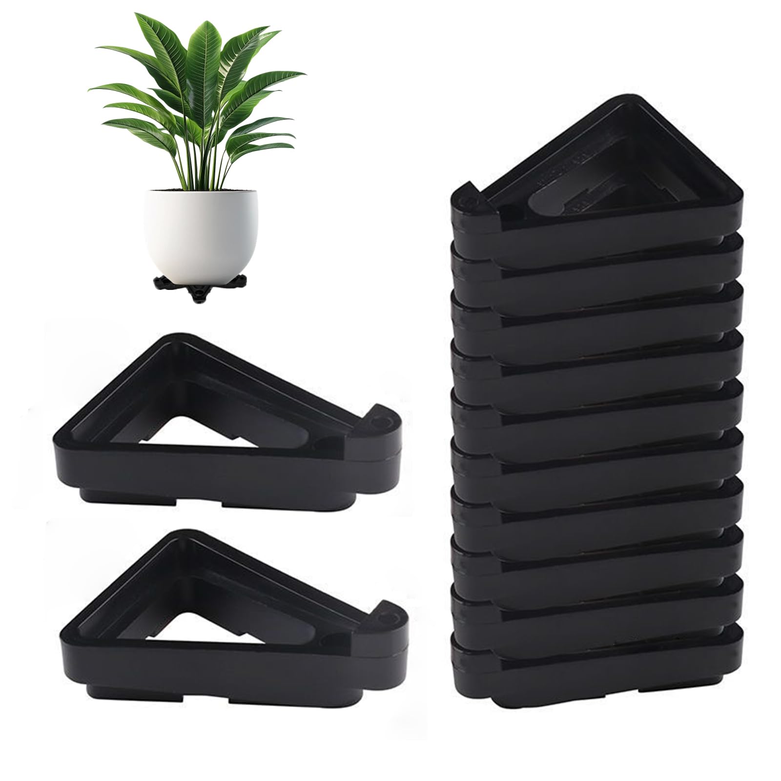 48Pcs Plant Pot Feet, Triangle Pot Feet for Outdoor Plant Pots, Invisible Breathable Plant Pot Feet Outdoor, Non-Slip Feet for Garden Pots for Outdoor Indoor Garden Plants