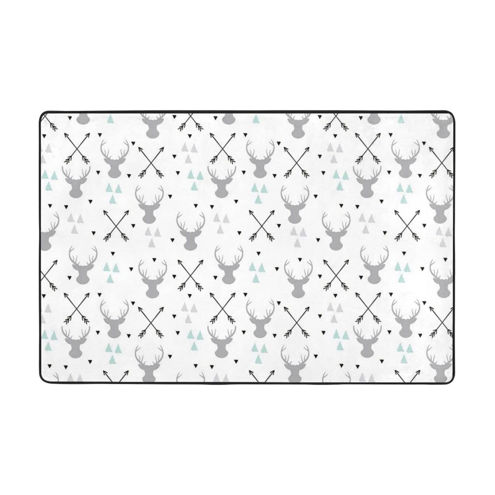 Tapis rectangulaire antidérapant en flanelle NOGRAX pour salon et chambre