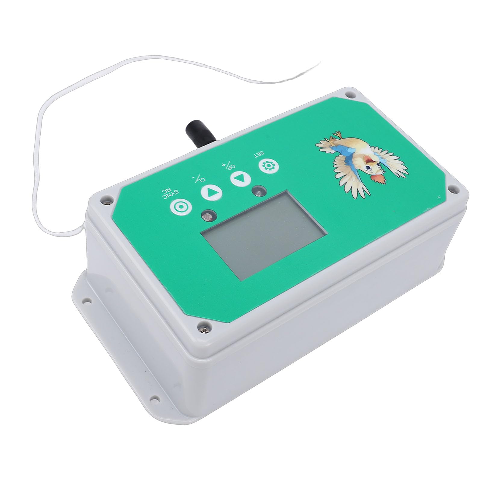 YUYTE Ouvre-Porte Automatique de Poulailler, Minuterie Programmable avec Télécommande de 50 M et écran LED, pour Fermes Avicoles, Niches pour Chiens, Poulets, Canards, Oies (Prise UE 100-240V)