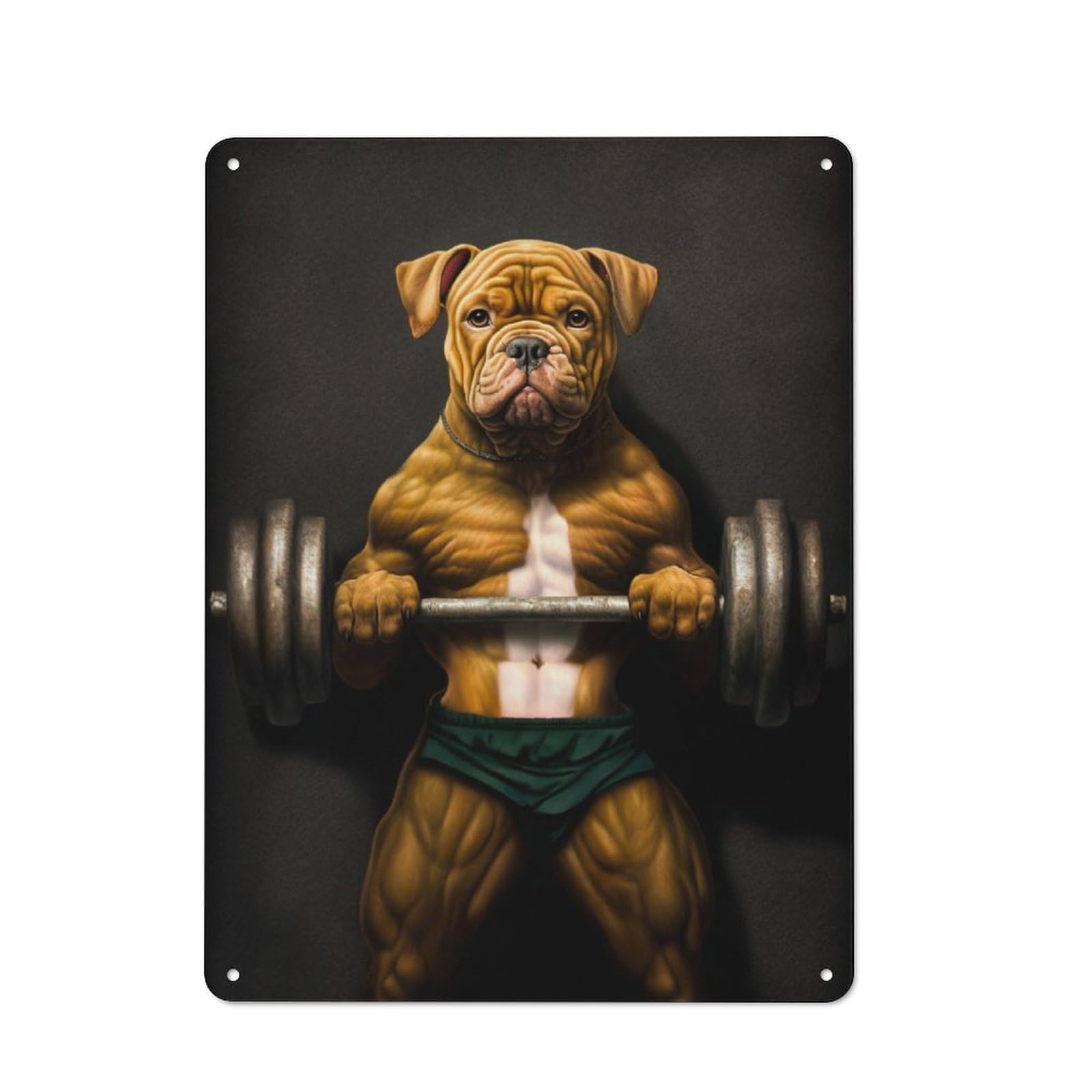 Junmoney Pitbull Bar Power Tin Sign 40X30cm With For Workshop Wall, Retro Decor, For Metal Sign Collectors, For Cafés, Pubs And Restaurants