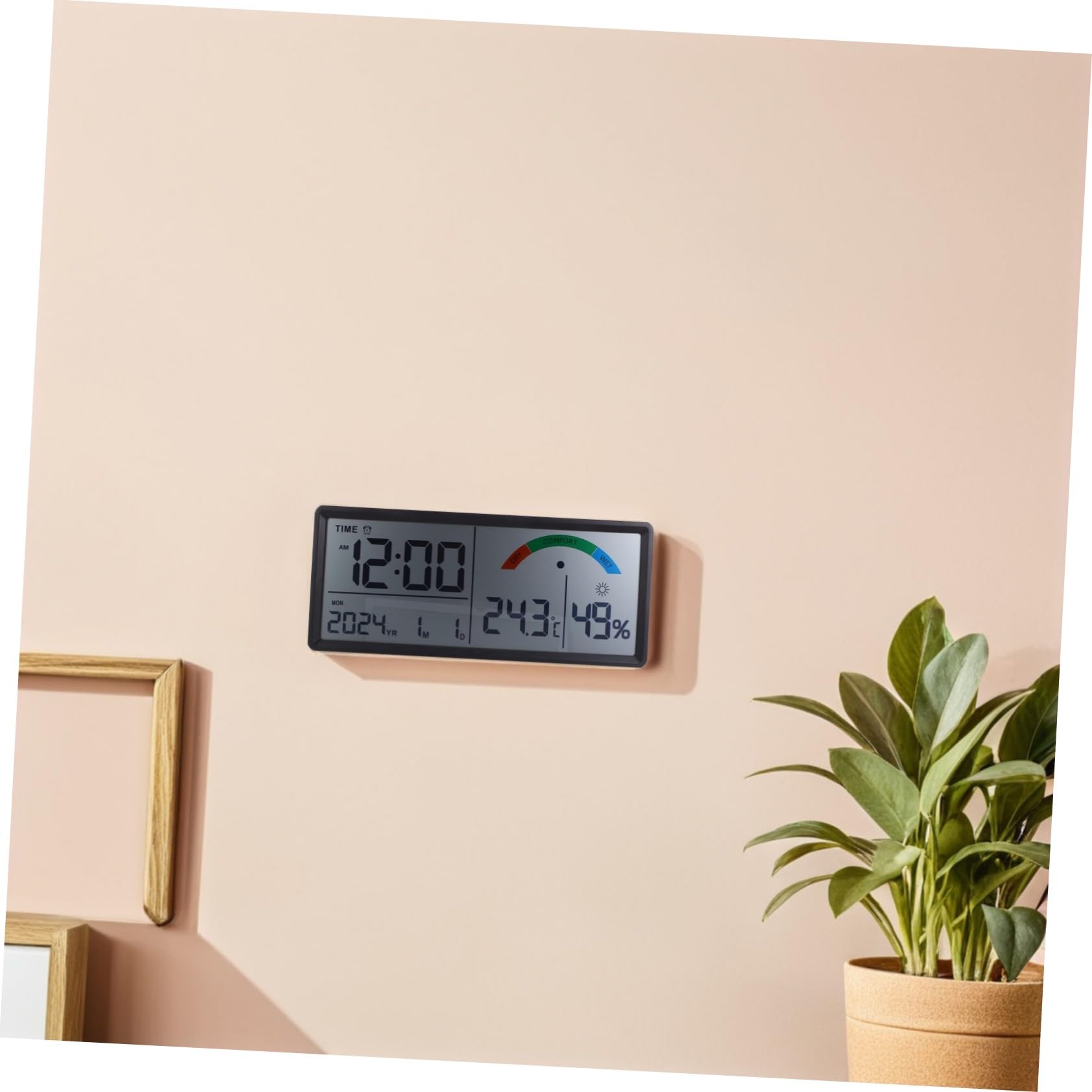 DOITOOL Reloj Digital de Pared Grande LCD con Alarma Termohigrómetro Integrado de Temperatura y Humedad Pantalla Múltiple para Escritorio y Pared Multifuncional para Hogar y Oficina