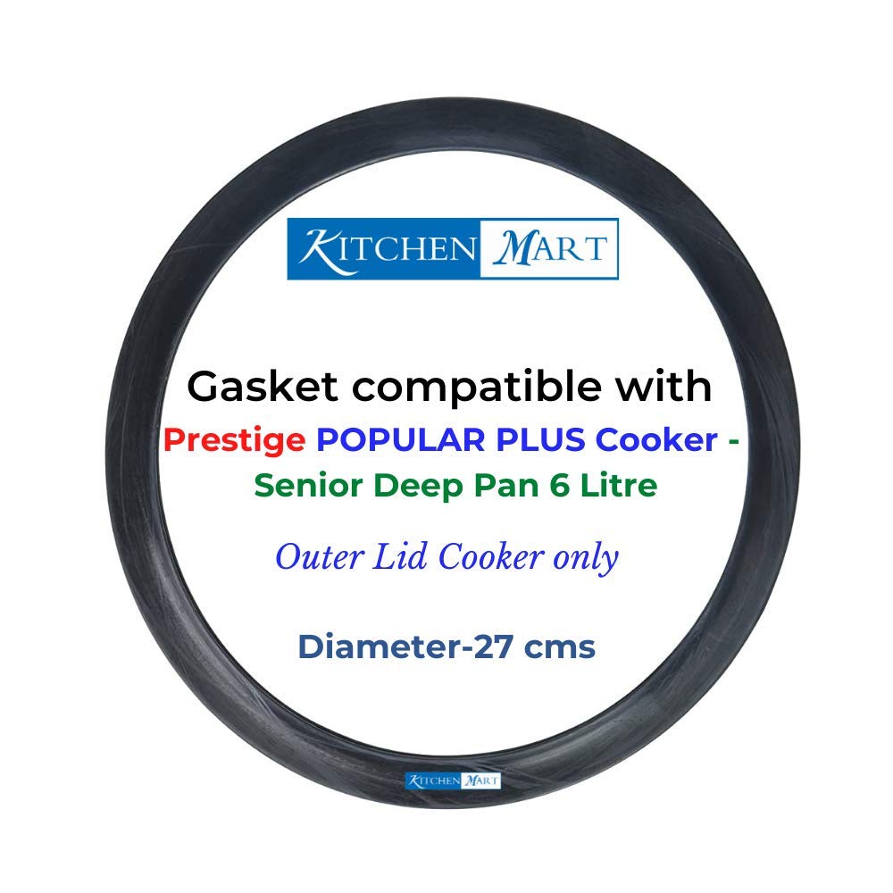 Kitchen Mart Gasket compatible with Prestige Popular Plus Pressure cooker (Senior Deep Pan 6 Litres)