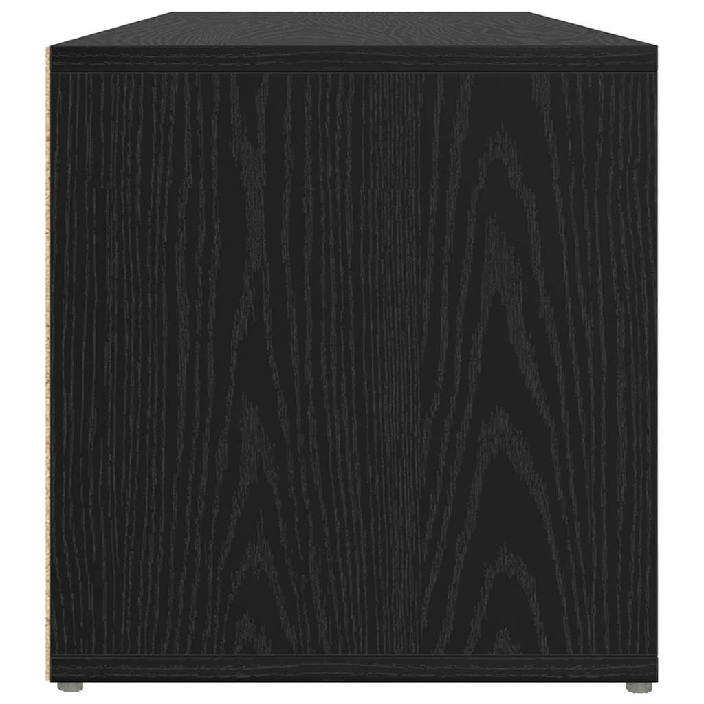 TV-Schrankset Schwarz, 72x35x37 cm, Holzwerkstoff, wandmontiertes Media-Center mit 4 Regalen, modernes Design für Wohnzimmer und Schlafzimmer, vielseitige Aufbewahrungslösung