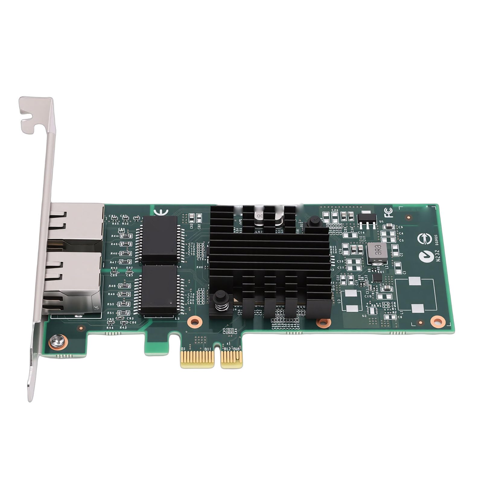 Cryfokt Scheda Di Rete Pcie Da 1 Gb, Adattatore Gigabit Ethernet Pci Express 2.0 X1 Con Doppia Porta Rj45 E Supporto Controller, Adattatore Di Rete Ethernet